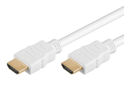 HDMI-liitäntäkaapeli Full-HD Ethernet/3D valkoinen 2m