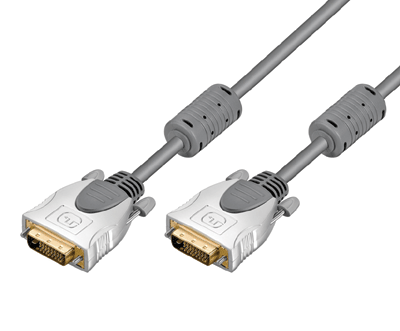 DVI-D-liitäntäkaapeli Dual-Link harmaa 10m *