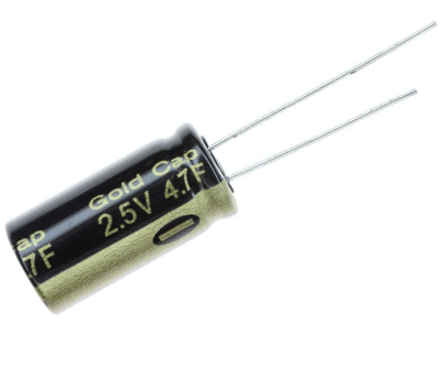 Buffer-elektrolyyttikondensaattori 4,7F 2,5V R-5 *