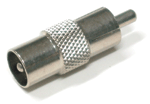 Adapteri IEC-liitin uros/RCA-liitin uros *