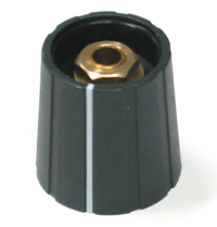 Laitenuppi, nylon 6,35mm/21mm musta viivalla