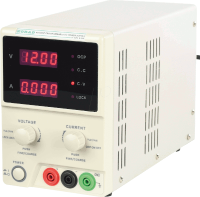 Säädettävä, ohjelmoitava laboratorioteholähde 0-30V 0-5A (lineaarinen)