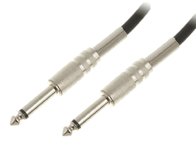 Audioliitäntäkaapeli 2x6,3mm monoplugi musta 3m