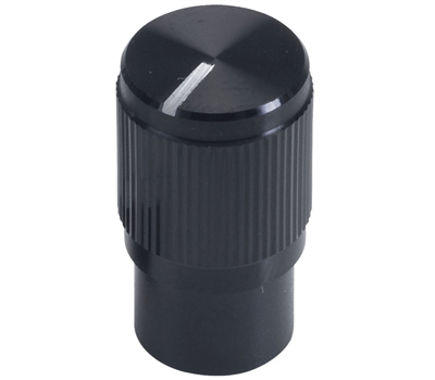 Laitenuppi musta muovi/alumiini 6mm/10,7x19mm (FC7257) Laitenuppi musta muovi/alumiini 6mm/10,7x19mm (FC7257)