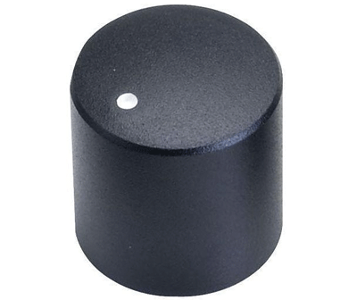 Laitenuppi muovi/alumiini 6mm/14,8x15,6mm musta (FC7230)