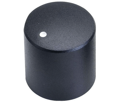 Laitenuppi muovi/alumiini 6mm/14,8x15,6mm musta (FC7230) Laitenuppi muovi/alumiini 6mm/14,8x15,6mm musta (FC7230)