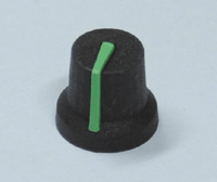 Laitenuppi muovi/kumi 6mm/15,8mm musta/vihreä Laitenuppi muovi/kumi 6mm/15,8mm musta/vihreä
