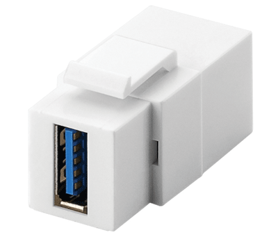 USB-liitinadapteri paneeliasennukseen USB 3.0 valkoinen