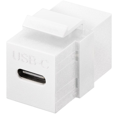 USB-C -liitinadapteri paneeliasennukseen USB 3.2 Gen. 2 valkoinen