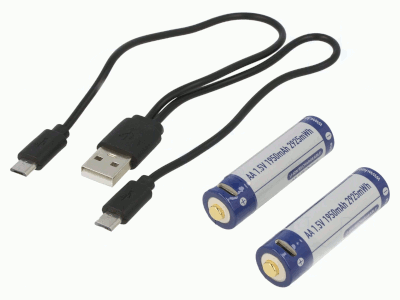 Li-Ion-akku USB-latauksella AA/R6 1,5V 1900mAh 2kpl/pkk (P1450U1 AA)