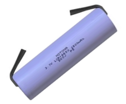 Li-Ion-akku juotoskorvakkeilla 3,7V 2500mAh