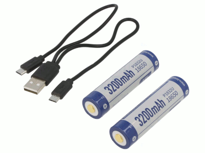 Li-Ion-akku USB-latauksella 2kpl/pkk 3,6V 860mAh (P1832U)