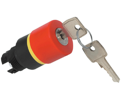 Hätäpainikemekanismi avaimella vapautuva punainen (L22GQ01)