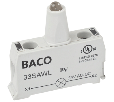 LED-moduli LBX-sarjan kytkinkoteloille 12-24Vac/dc valkoinen (33SAWL)