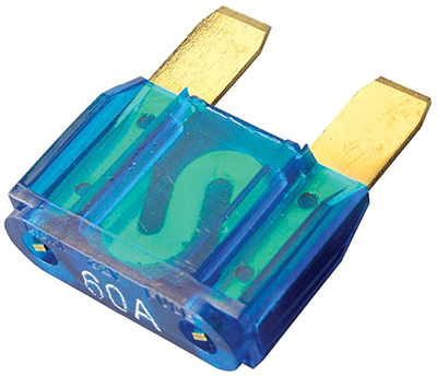 Maxi-laattasulake kullattu 60A 32Vdc sininen (ZH272.G-6) *