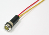 LED-merkkilamppu 12-24Vdc kromi/keltainen LED
