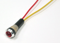 LED-merkkilamppu 12-24Vdc kromi/punainen LED