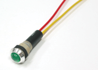 LED-merkkilamppu 12-24Vdc kromi/vihreä LED