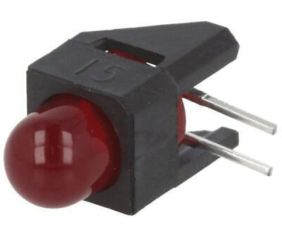 LED 5mm kulma/piirilevylle 1,9-2,4Vdc 2,4mcd punainen (HLMP-3301-D00B2)