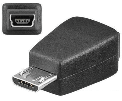 USB-liitinadapteri micro-USB-B-uros/mini-USB-B-naaras