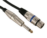 Audioliitäntäkaapeli 6,3mm monoplugi/XLR-naaras 6m