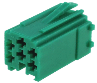 Mini-ISO-liitinrunko 6-nap. naaras vihreä (331441-2)