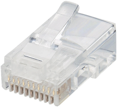 Modular-pistoke litteälle kaapelille 10/10-nap. RJ48/RJ50