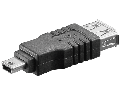 USB-liitinadapteri mini-USB-B-uros/USB-A-naaras