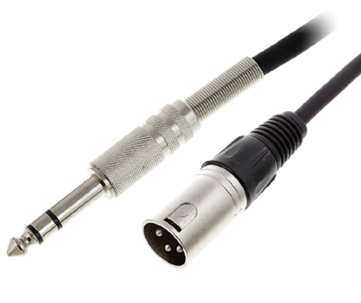 Audioliitäntäkaapeli 6,3mm stereoplugi/XLR-uros musta 3m