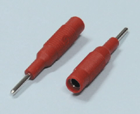 Adapteri 4mm banaanihylsy/2mm banaanipistoke punainen