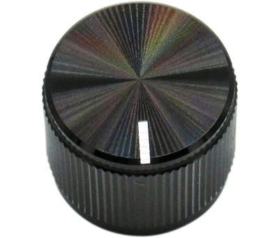 Laitenuppi alumiini 6,35mm/19x15,8mm musta Laitenuppi alumiini 6,35mm/19x15,8mm musta