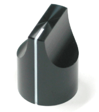 Laitenuppi musta alumiini 6mm/19mm