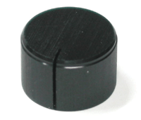 Laitenuppi, musta alumiini 6mm/22mm *