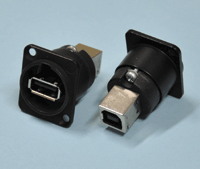 USB-läpivientiliitin USB 2.0 musta