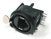 Cat5e-runkoliitin piirilevylle RJ45 musta *