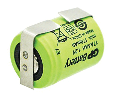 NiMh-akku juotoskorvakkeilla 1,2V 170mAh 1/3AAA