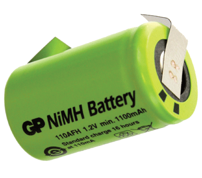 NiMh-akku juotoskorvakkeilla 1,2V 1100mAh 2/3A *