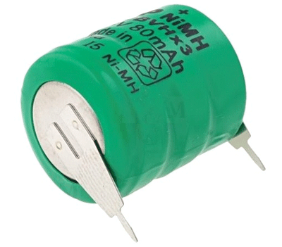 NiMh-akku piirilevylle (1+1) 3,6V 80mAh