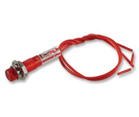 Hohtolamppukaluste 125Vac punainen 6mm