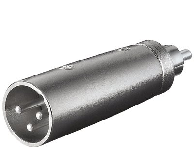 Liitinadapteri XLR-uros 3-nap. / RCA-uros