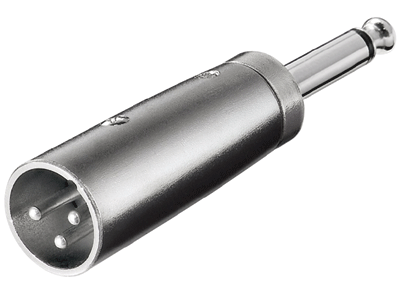 Liitinadapteri XLR-uros 3-nap. / 6,3mm monoplugi