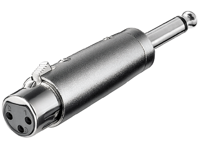 Liitinadapteri XLR-naaras 3-nap. / 6,3mm monoplugi