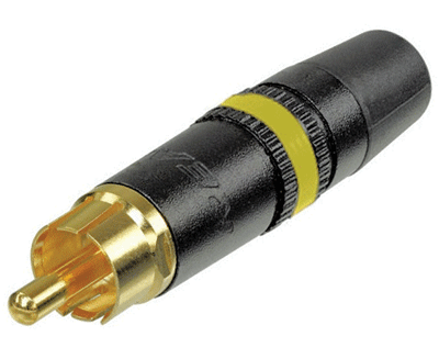 RCA-pistoke uros metalli/kullattu keltainen (NYS373-4)