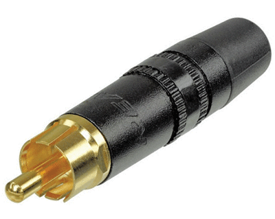 RCA-pistoke uros metalli/kullattu musta (NYS373-0)