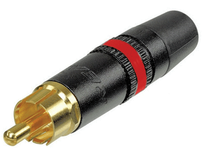 RCA-pistoke uros metalli/kullattu punainen (NYS373-2)