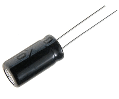 Elektrolyyttikondensaattori pystymalli 10uF 100V R-2,5