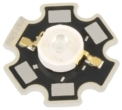 LED-valodiodi STAR 3W 130° ultravioletti (PM2L-3LLS-LC)