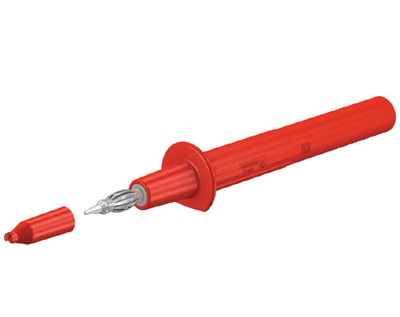 Mittauskosketin 4mm turvabanaaniliittimelle punainen (66.9112-22)