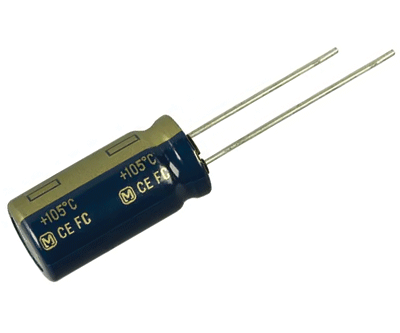 Elektrolyyttikondensaattori low-ESR pystymalli 1000uF 16V R-5 (EEUFC1C102S)