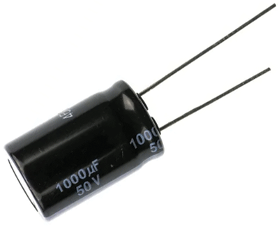 Elektrolyyttikondensaattori low-ESR pystymalli 1000uF 50V R-7,5 (EEUFR1H102B)